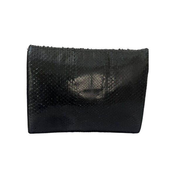 Authentic Snakeskin Clutch Black NEW - Picture 4 of 7